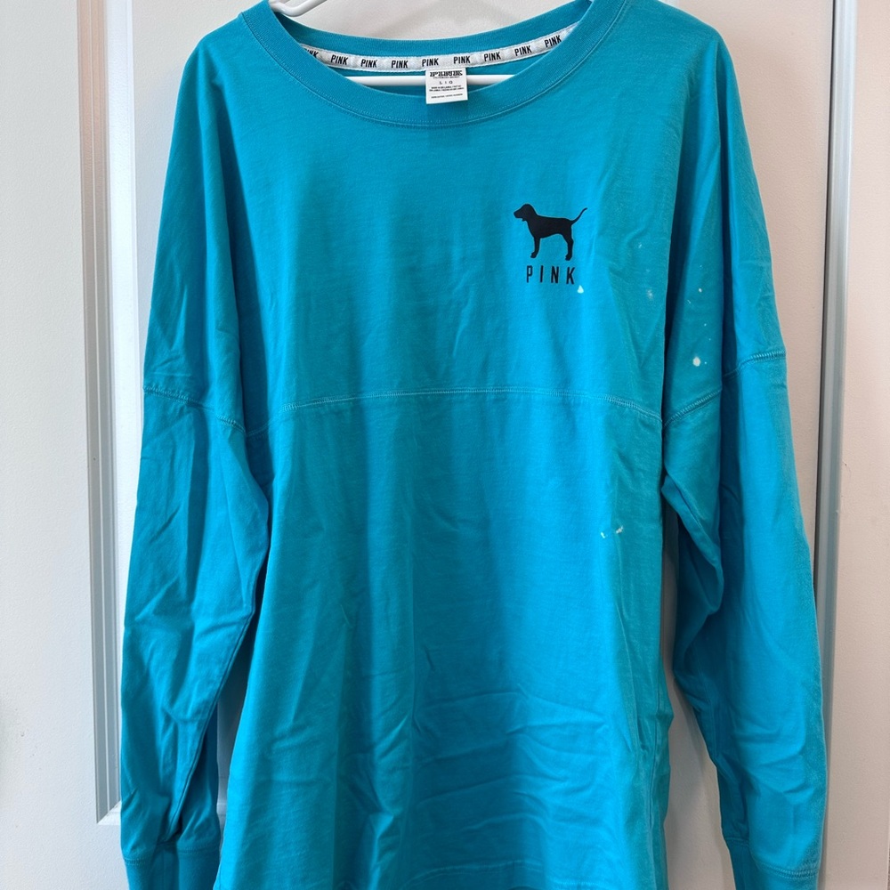 Victoria's Secret PINK Teal Long Sleeve Sweater